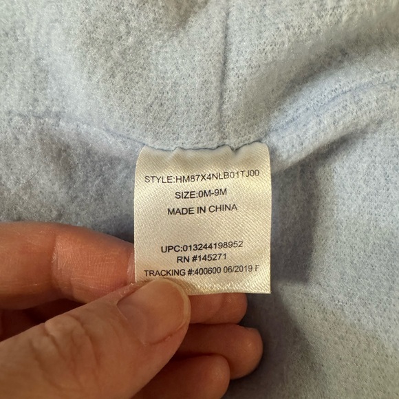 Infant Navy Blue Fleece Bear Ear Hat, Size 0-9M - Picture 5 of 5